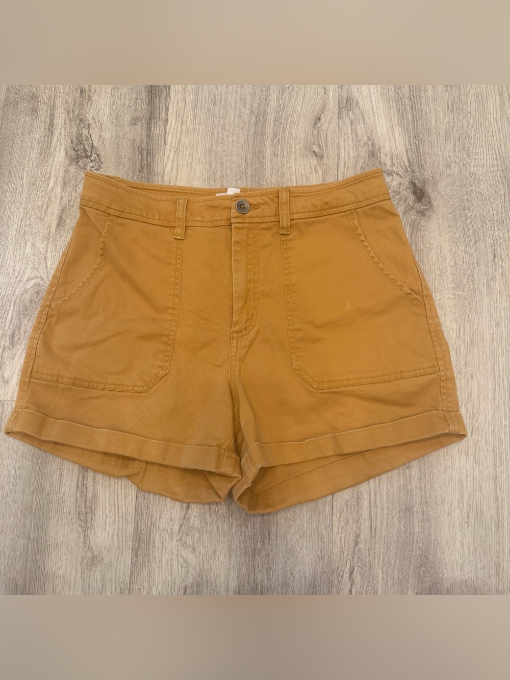 Market & Spruce High Rise Utility Shorts‎ Size 6 Camel Brown Cuffed